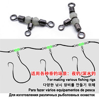 Penjualan Terlaris Manik-manik Bercahaya untuk Pancing, Rolling Swivel 3 Arah, Konektor Kail Pancing, Rolling Swivel