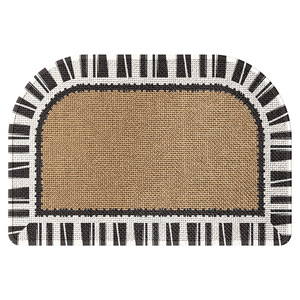 Tapis de bain demi-cercle rayé en fibre de polyester, antidérapant, absorbant, séchage rapide, pour salle de bain, porte des toilettes - Product Image 3