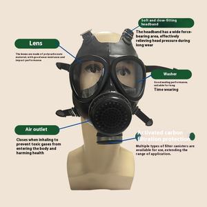 FNJ05A(06A) Multi-Funcional Máscara De Gás De Silicone De Rosto Completo Filtro Auto-Primer Filtro Anti-Químico Respirador De Emergência Máscara - Product Image 3