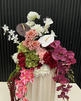 Neues Trendiges Arrangement Lila Orchideen Gangdekoration Hochzeits-Tischdekoration Rosa Grüne Blumen Mit Calla-Lilien