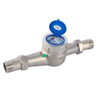 Medidor de Agua Fría de Acero Inoxidable DN25 de Alta Calidad y Bajo Precio, Multichorro, con Dial Seco y Conexión Roscada