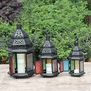 Đèn lồng kim loại trang trí <span class=keywords><strong>ramadan</strong></span> Đèn lồng kim loại vàng Ma-rốc - Product Image 3