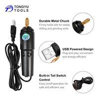 Mini perceuse électrique USB 5V avec mandrin de 0,7 à 1,2 mm, interrupteur marche/arrêt, outil rotatif micro portable pour la gravure et le polissage DIY