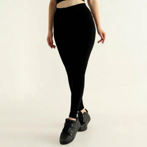 High Waisted Women's <b>Black</b> <b>Leggings</b> Full Length Solid Color Tummy Control Stretch Knitted <b>Yoga</b> Pants - Product Image 1