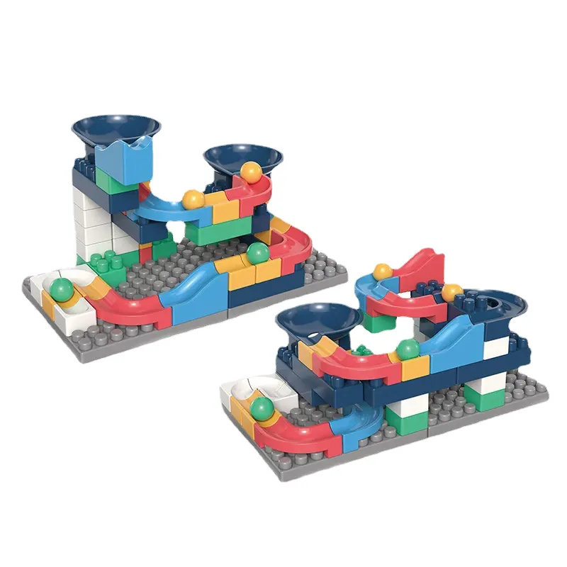 HY Toys 선택 어린이 2 대 1 다기능 빌딩 블록 재미있는 볼 슬라이드 퍼즐 조립 작은 입자 DIY 장난감