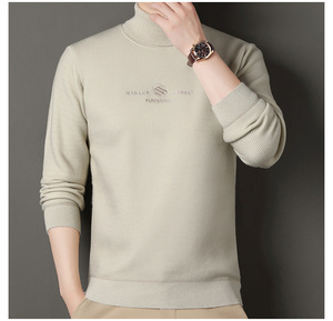 Pull en tricot chaud à col roulé <span class=keywords><strong>pour</strong></span> <span class=keywords><strong>homme</strong></span>, style nouveau, pull en tricot épais brodé décontracté <span class=keywords><strong>pour</strong></span> <span class=keywords><strong>homme</strong></span> - Product Image 6