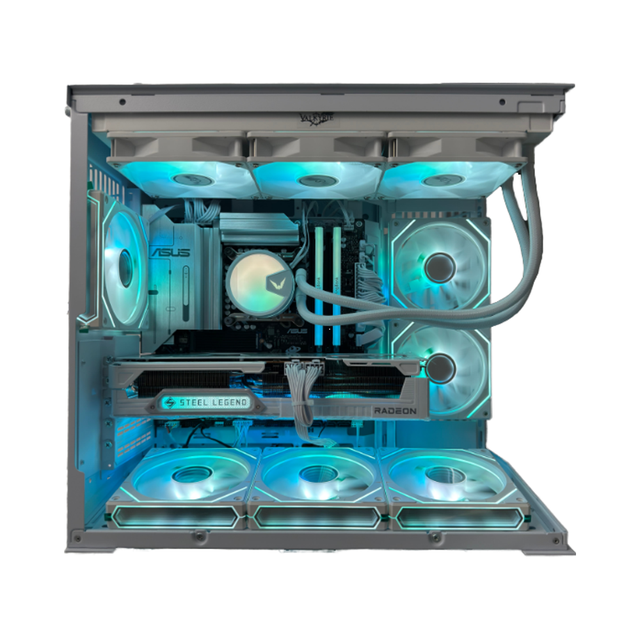 High-End Panoramic Gaming Desktop PC,Ultra 7 265K,RX9070XT,32GB 8000MHz RGB DDR5 RAM,360mm Water Cooling System,Win11 Pro