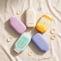 Bouteille vide en PEHD mat personnalisée avec étiquette du fabricant, flacon souple pour gel douche, emballage en plastique avec bouchon à clapet pour soins capillaires et lotions lavantes