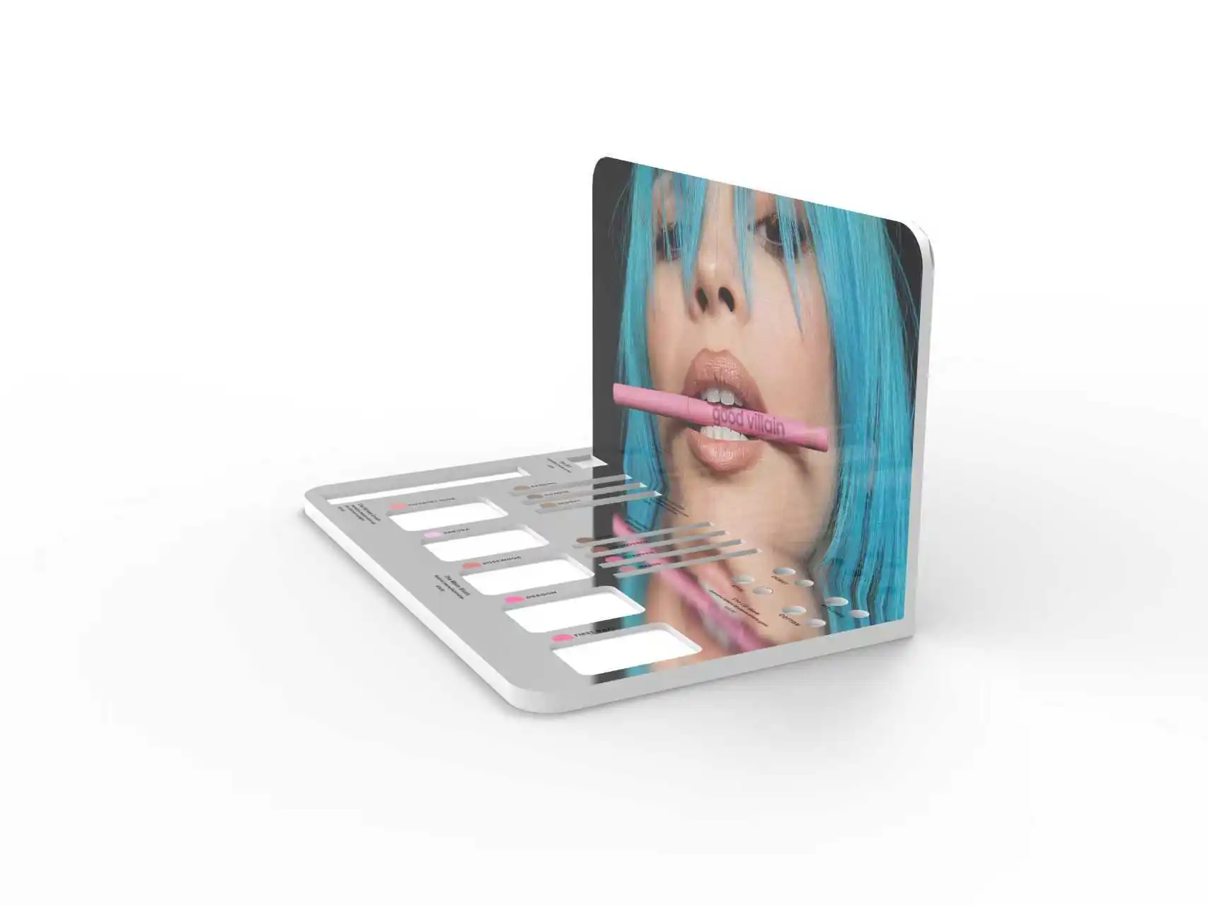 Custom Desktop Pencil Eyebrows Eyeliner Display Stand Cosmetics Rack for Cosmetic Brand Stores Customized Display Rack — view 3