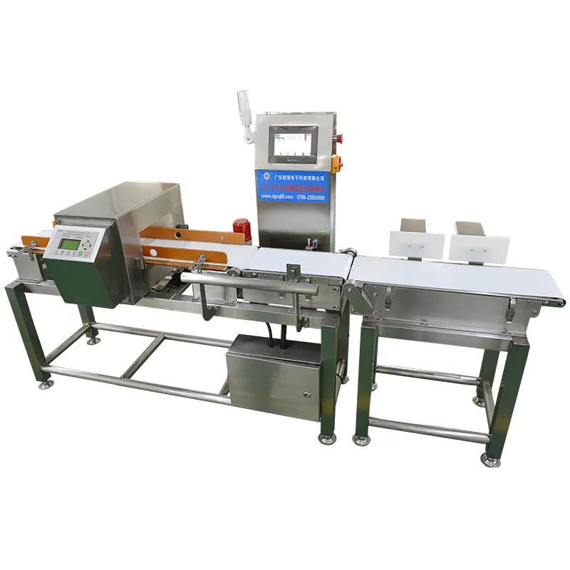 Máy dò kim loại thực phẩm và dây chuyền sản xuất kết hợp dây chuyền sản xuất máy dò kim loại an toàn thực phẩm và kiểm tra trọng lượng