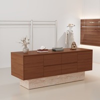 Bureau de réception commercial moderne de luxe en panneaux multicolores avec rangement mobile pour hôtels et écoles