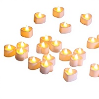 Décoration de Noël et de mariage pas chère de Matti, bougie chauffe-plat LED sans flamme en forme de cœur, à piles, effet flamme 3D réelle et chaleureuse, vente en gros