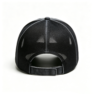 Gorra Trucker Vintage Lavada al por Mayor, Unisex, de Dos Tonos, con Malla Trasera, de 5 Paneles, de Algodón, con Logotipo Personalizado, Gris Desgastado - Product Image 4