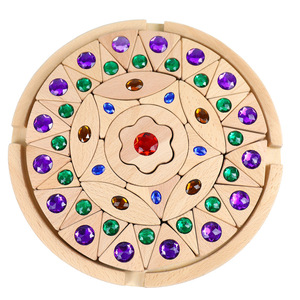 Bloques de construcción de diamantes Mandala, juguete educativo de madera para niños, 38-50 piezas, juego de aprendizaje temprano para el reconocimiento de colores - Product Image 2