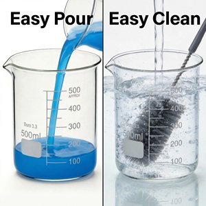 Heldere borosilicaatglas maatbeker 500 ml afgestudeerd scheikunde laboratoriumglaswerk wetenschappelijk experiment laboratoriumapparatuur - Product Image 6