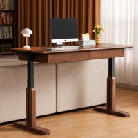 Bureau électrique en bois massif de qualité supérieure, double moteur, réglable en hauteur (120-160 cm), ergonomique, durable, écologique, pour le travail assis-debout