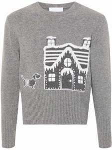 Suéter informal con logotipo personalizado, suéter de punto con patrón Jacquard, suéter de manga larga con cuello redondo para hombre - Product Image 5