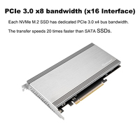 IOCREST Contrôleur de bifurcation avec deux ports M.2 NVMe, interface PCIe 3.1 X16 (largeur de bande X8), 2x M-Key, RAID0/1, pour système de démarrage