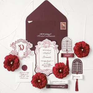 Suite d'invitations de mariage de style classique avec logo et texte personnalisés, idéale pour les petites entreprises, les détaillants et les clients B2B - Product Image 6