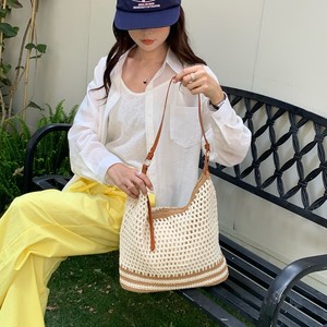 Sac à bandoulière tissé rayé kaki grande capacité Printemps 2026 Usage quotidien - Product Image 2