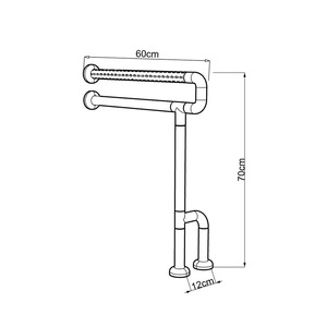 Bathroom <b>Grab</b> <b>Bars</b> Stainless Steel Anti-Slip Wall Mounted 100kg Load Capacity For Elderly Safety Support - Product Image 2