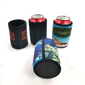 Sublimation Neoprene Tube Bottle <strong>Holder</strong> and <strong>Stitched</strong> Top Can Bottom Have Glued Can Cooler with Rubber Bottom - Product Image 1