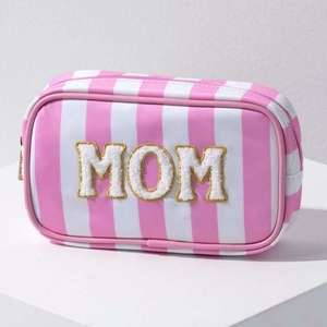 Borsa <span class=keywords><strong>per</strong></span> la mamma con lettera di Oxford Borsa cosmetica con etichetta ricamata in Nylon graziose borse <span class=keywords><strong>per</strong></span> il trucco di moda <span class=keywords><strong>per</strong></span> la mamma e le donne - Product Image 6