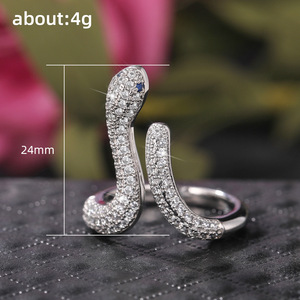 Anello a Forma di U con Pavé di Diamanti per Donne, Gioiello da Dito Regolabile di Lusso alla Moda - Product Image 5