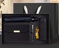 Coffret Cadeau Personnalisé Parapluie d'Affaires, Tasse Isotherme, Agenda Haut de Gamme, Bloc-Notes, Clé USB – Idéal Fête des Pères