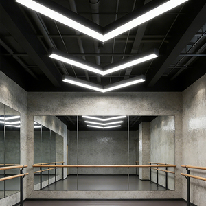 Lámpara colgante en forma de V de 45cm, 60cm, 90cm, 90 °, 120 °, luces colgantes LED en forma de flecha, oficina, gimnasio, Internet, café, pasillo, luz de techo - Product Image 1