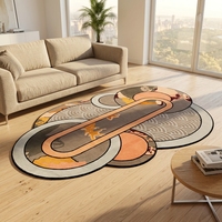 Tapis en acrylique tufté à la main à poils longs, motif flamme de dessin animé, ignifuge, antidérapant, écologique pour salon et chambres d'enfants