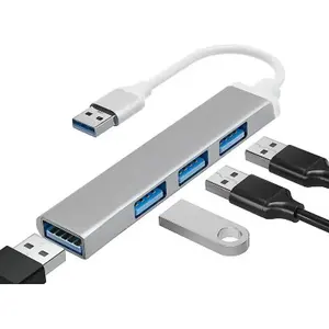 Stasiun Dok Laptop multifungsi, stasiun Dok Laptop 5Gbps USB 3.0 Tipe C Usb Dock Hub 4 Port 3.0 adaptor OTG USB untuk Macbook Pro Air Mi