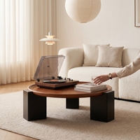 Table basse en bois massif écologique faite à la main de style moderne du milieu du siècle, design rétro pour salon, meubles de maison