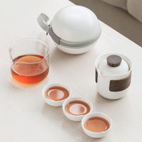 Ensemble de thé Kung Fu en céramique artisanal portable tendance pour les voyages, les entreprises et les cadeaux, 7 pièces/ensemble