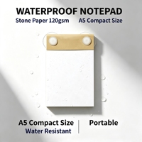 Carnet portable imperméable en papier pierre 120 g/m², 50 feuilles, format compact A5, pour une large variété d'applications