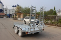 Remorque de voiture robuste galvanisée à chaud avec rampe, remorque pour mini-excavatrice, remorque pour engins