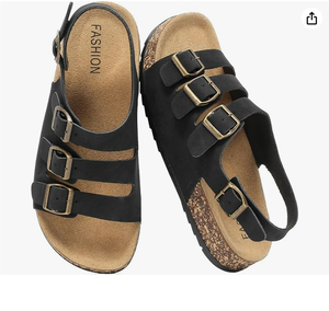 Sandali Unisex in Vera Pelle con Soletta in Sughero, Cinturino Posteriore Regolabile con Fibbia, <span class=keywords><strong>Ciabatte</strong></span> Slingback Comode e Riciclabili - Product Image 5