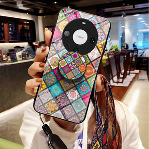 Cassa del telefono in vetro temperato floreale Vintage per Huawei Mate 60 Pro Nova Y91 P60 <span class=keywords><strong>Art</strong></span> Honor X50 X9B 90 Lite X7 supporto per cordino femminile - Product Image 5