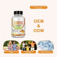 HDK OEM ODM Gélules de Curcuma et Curcumine 1500mg avec Poivre Noir pour le Soutien Articulaire, Musculaire, Immunitaire et Anti-inflammatoire Végétalien