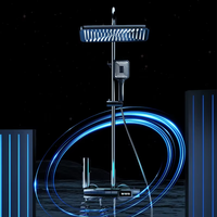 Ensemble de douche mural intelligent avec affichage numérique piano, kit de douche intelligent, robinet de douche LED pour salle de bain, ensemble mitigeur de douche