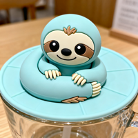 Couvre-gobelets réutilisables en silicone écologiques en forme d'animaux mignons (chien/agneau/paresseux) pour tasses à thé, certifiés UE