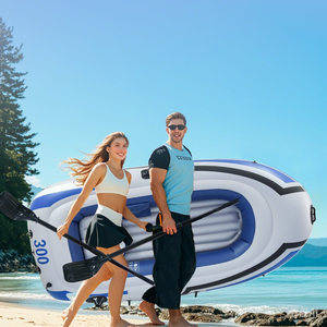 Serie de Botes <span class=keywords><strong>Inflables</strong></span> para 2 <span class=keywords><strong>Personas</strong></span> con Remos y Bomba Manual, Kayak Inflable de PVC para Exteriores, Bote de Pesca, Dinghy, Canoa - Product Image 2