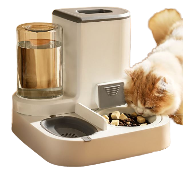 Modern Stylish Luxurious Automatic Pet Cat Feeder Water Dispenser Plastic Water Bottle Dog Food Bowl Auto Cat Supplies Bowl