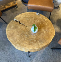 Table de salle à manger en bois rustique pour bar et restaurant, en dalles de bois d'acacia et de noyer de bonne qualité, fournisseur chinois