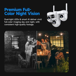 Caméra <span class=keywords><strong>de</strong></span> sécurité WiFi 12MP à 4 objectifs et écran quadruple Vstarcam O-KAM Pro avec suivi humain IA, caméra PTZ CCTV extérieure, vente en gros d'usine CS623FR - Product Image 4