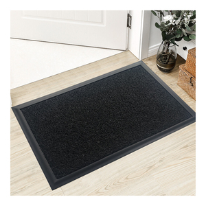 Tapis de porte moderne en PVC fibre de coco antidérapant intérieur extérieur tapis de bienvenue tissé Technique lavable pour la maison bureau salon plage entrée - Product Image 1