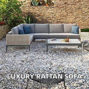 Ensemble de meubles de salon d'extérieur multifonctionnel en rotin PE moderne de luxe pour cour et jardin - Product Image 2