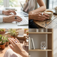 Bague intelligente NFC en céramique multifonction pour un lancement rapide des applications et le partage de données, bague de paiement à usage quotidien avec étui de charge