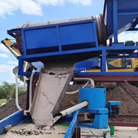 Sungai aluvial wadah emas pencuci penerima peralatan tanaman penerima Mobile Gold Trommel layar Drum