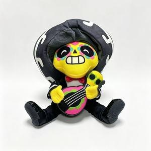 Peluche personnalisée Crâne de sucre floral avec guitare et sombrero pour festival <span class=keywords><strong>mexicain</strong></span>, cadeau d'anniversaire et décoration de fête - Product Image 2